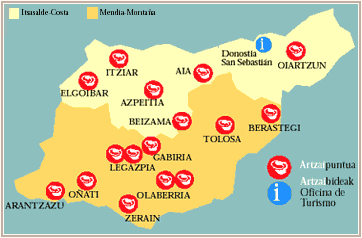 Artzaitourren mapa